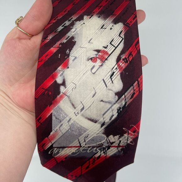 Robin Ruth Men's 100% Silk Neck Tie Musician Note Mozart Amadeus Print Vintage R - Picture 8 of 9